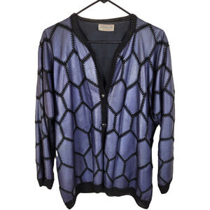 Vintage The Hide Out Purple Leather Patchwork Coat Sz XL Boho Hippie Whimsigoth